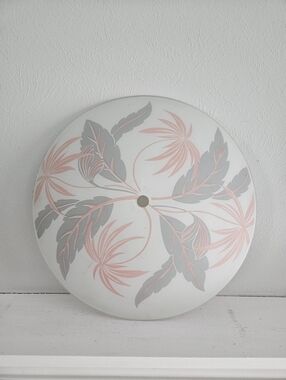Vintage Mid Century Modern Palm Leaf/Palm Tree Ceiling Flush Mount Light Shade